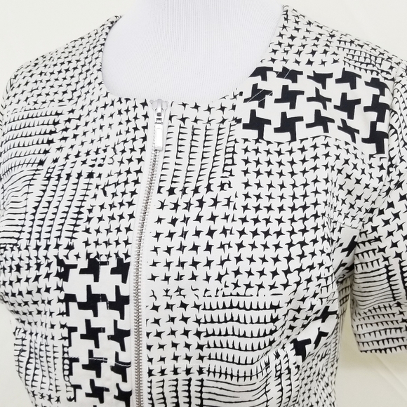 Cabi 931 Coupe Bomber jacket houndstooth cream EUC - Picture 4 of 7